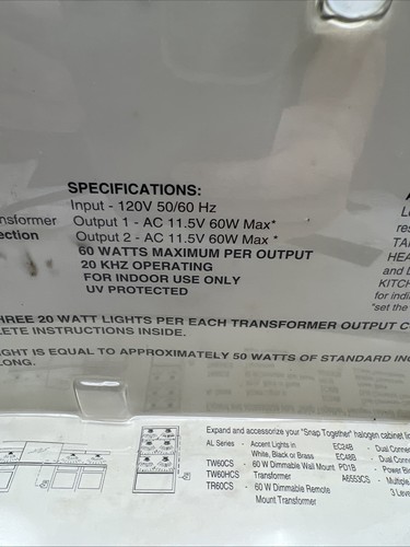 Westek Brass Low Voltage 12V Halogen Under Cabinet Puck Lighting System Kit - Picture 7 of 9