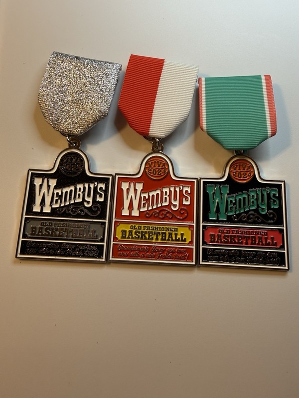 Viva 2024 Wembys Old Fashioned Basketball Inspired Spurs Fiesta Medal