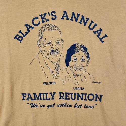Vtg Fruit Of The Loom Best Yellow XL Single Stitch Shirt USA Made Blacks Reunion - Picture 6 of 17