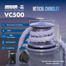 Muir VC500 Commercial Marine Capstan up to 31' vessels 550W FREE SHIPPING