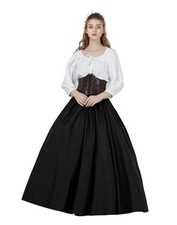 Victorian Dress Renaissance Skirt Gypsy Long Maxi Medieval Skirt A Small Black