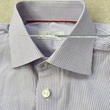 Eton Mens Contemporary Dress Shirt Size 16 41 Long Sleeve Button Up Striped
