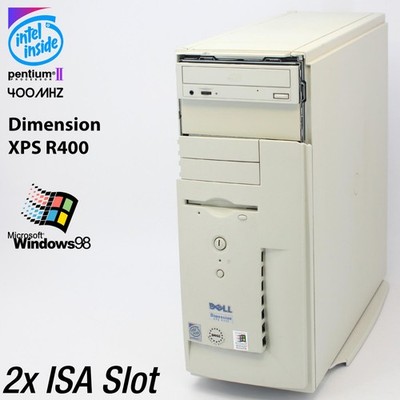 2x ISA SLOT COMPUTER DELL DIMENSION XPS R400 PC PENTIUM 2 II ATI 3D RAGE 20GB OK