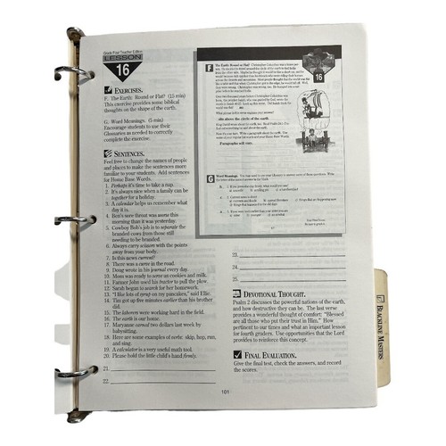 ACSI Spelling Grade Four Teacher Edition in Binder~Revised 1992 Homeschool New - Picture 4 of 5