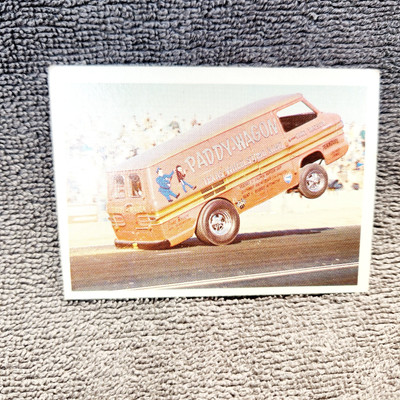 Vintage 1971 AHRA Drag Racing Card. ''Paddy Wagon'' Wheelie Van.  Fleer.