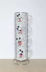 Set Of 4 Disney Mickey Mouse Comic Strip 10oz Mugs With Metal Stand/Holder — photo 3