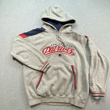 NFL New England Patriots Football Pullover Drawstring Hoodie Sz L Embroidered