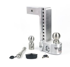 Trailer Hitch Adjustable 10 Inch Drop 2-12 Receiver Scale Lock Aluminum