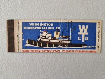 Wilmington Transportation Co Towing Tugboat Full Length Matchbook Cover.