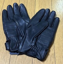 Premium Black Leather Motorcycle Riding Gloves