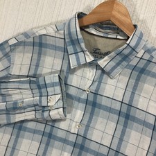 Tasso Elba Island XL Mens Plaid Button Up Long Sleeve Shirt Linen Cotton Blend