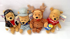 Disney Store Lot of 4 Winnie The Pooh 8" Mini Bean Bag Plush Collection