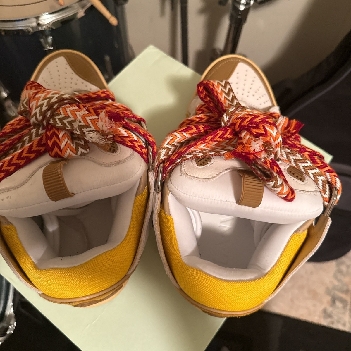 Lanvin Curb Yellow Suede Sneakers Size 45/12 | eBay