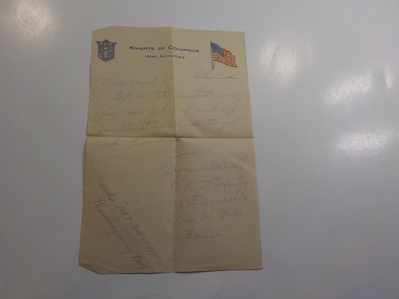 WW1 Letter 1918 28th Infantry 1st Division AEF France Soldier WWI World War One