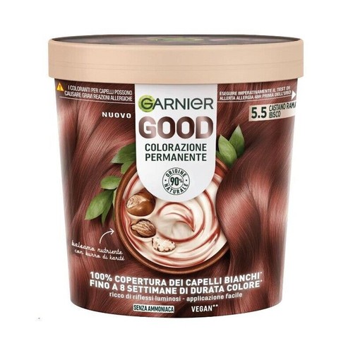 GARNIER GOOD TINTA 5.5 CASTANO RAMATO SENZA AMMONIACA 90% NATURALE PERMANENTE - Foto 1 di 1