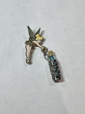 2008 Disney Pin Tinkerbell with Pixie Dust Bottle Blue Glitter