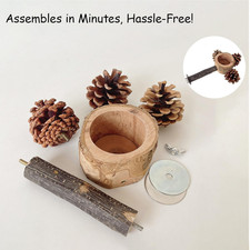 Bird Perch with Feeder for Cage  Chew Toys Pinecones - Bird Cage Accessories...