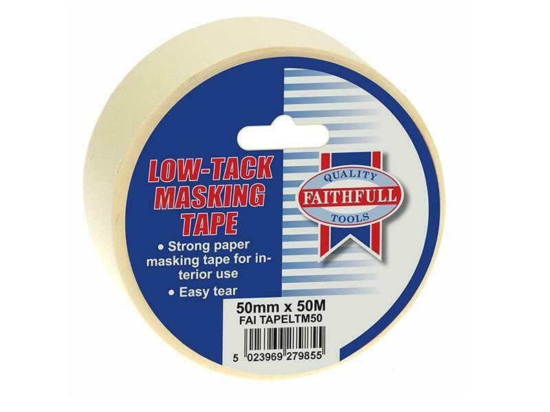 Faithfull Low Tack Masking Tape 50Mm X 50M FAITAPELTM50