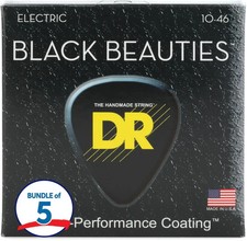 DR Strings BKE-10 Black Beauties K3 Coated Electric Guitar Strings - .010-.046