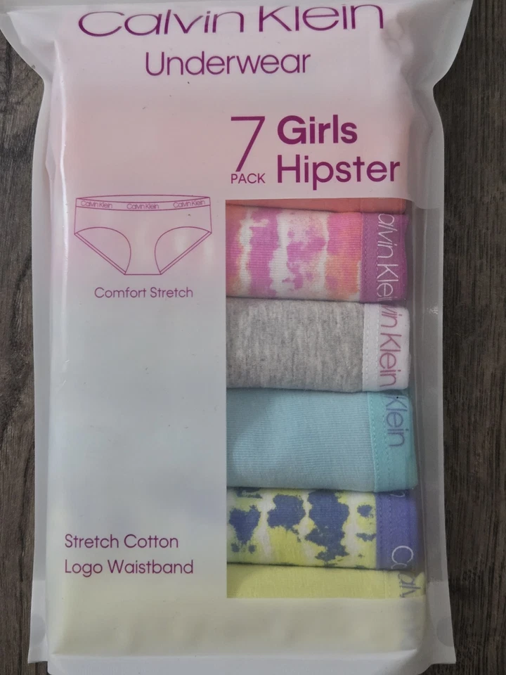 Calvin Klein Girls Hipster Underwear 7 Pack Size L (69–95 lbs) Stretch Cotton... - Image 2 of 4