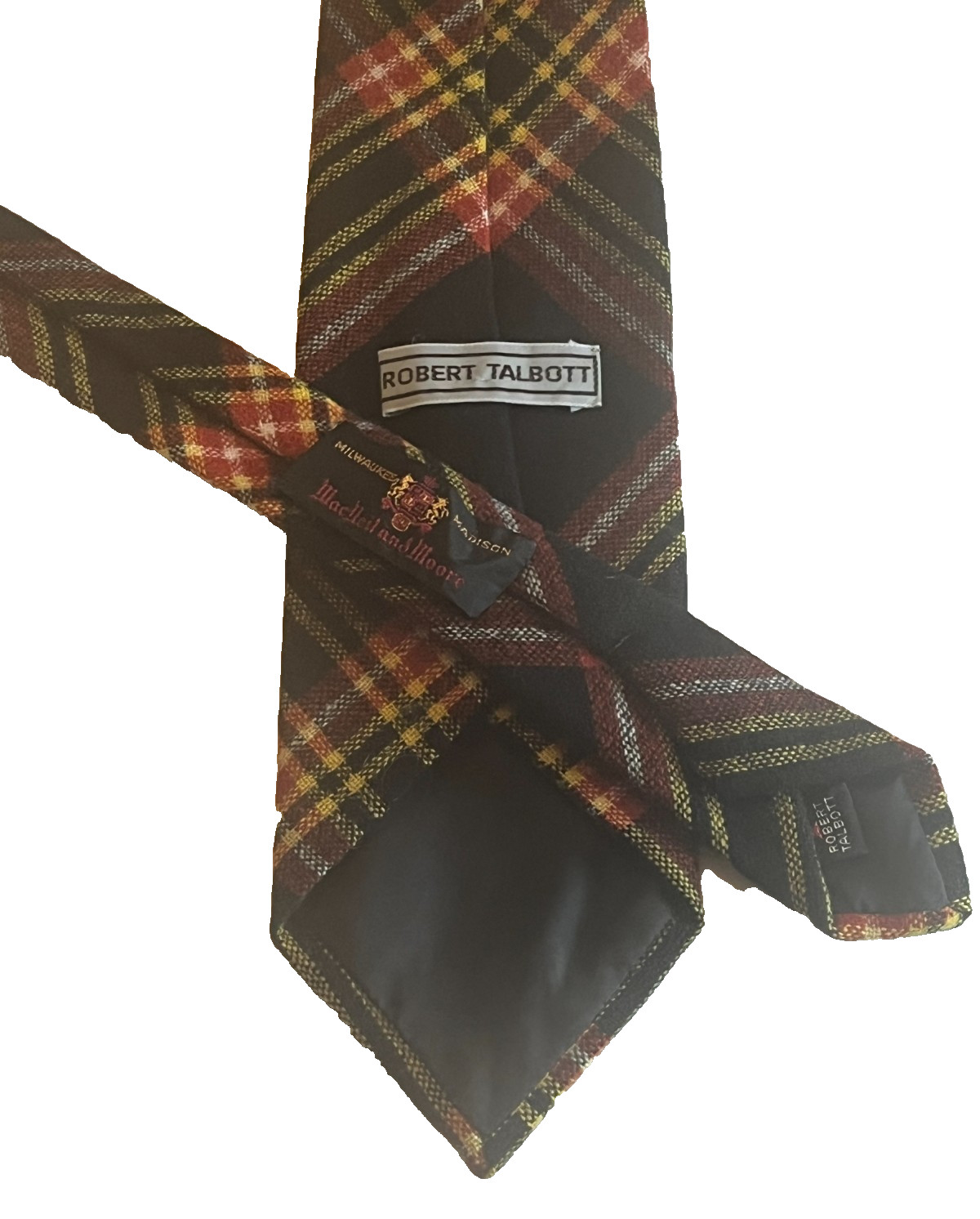 Robert Talbott Custum Made Wool Black Yellow Red … - image 2