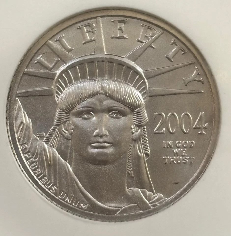 2004 Platinum American Eagle $25 1/4 ounce NGC MS69-Older Holder (#1016) - Image 3 of 4