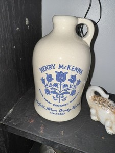Vintage Henry McKenna Sour Mash Bourbon Whiskey Jug Half Gallon Ceramic