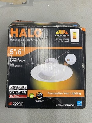 HALO RL56 Series 5/6-inch recessed LED.Selectable CCT Integrated LED Matte White