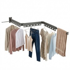 Wall Mounted Folding Drying Rack, Space-Saving Wall-Mounted Folding Hanger