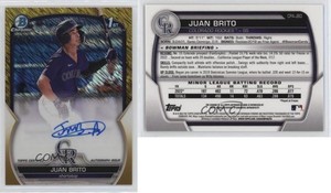 2023 Bowman Chrome Prospect Gold Shimmer Refractor /50 Juan Brito #CPA-JBO Auto