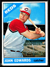 1966 Topps John Edwards #507 Cincinnati Reds Catcher Small Crease EX (b)