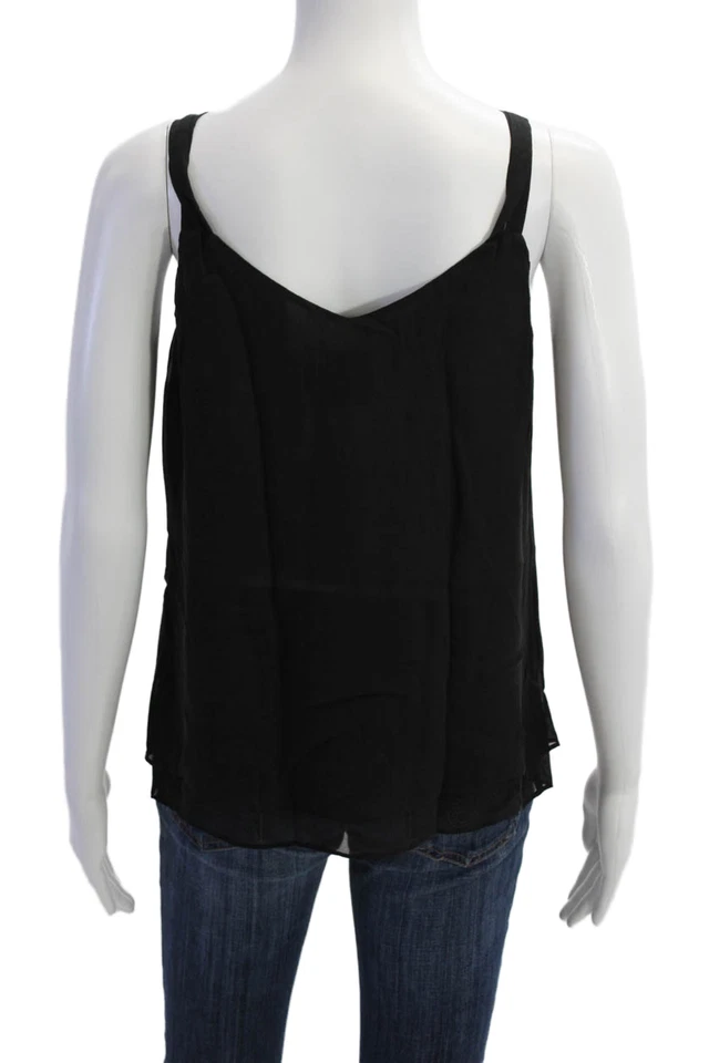 Go Silk Womens Silk V-Neck Pullover Tank Top Blouse Black Size XS - Изображение 3 из 4