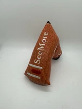 SEEMORE Orange Golf Blade Putter Head Cover Magnetic Closure VTG