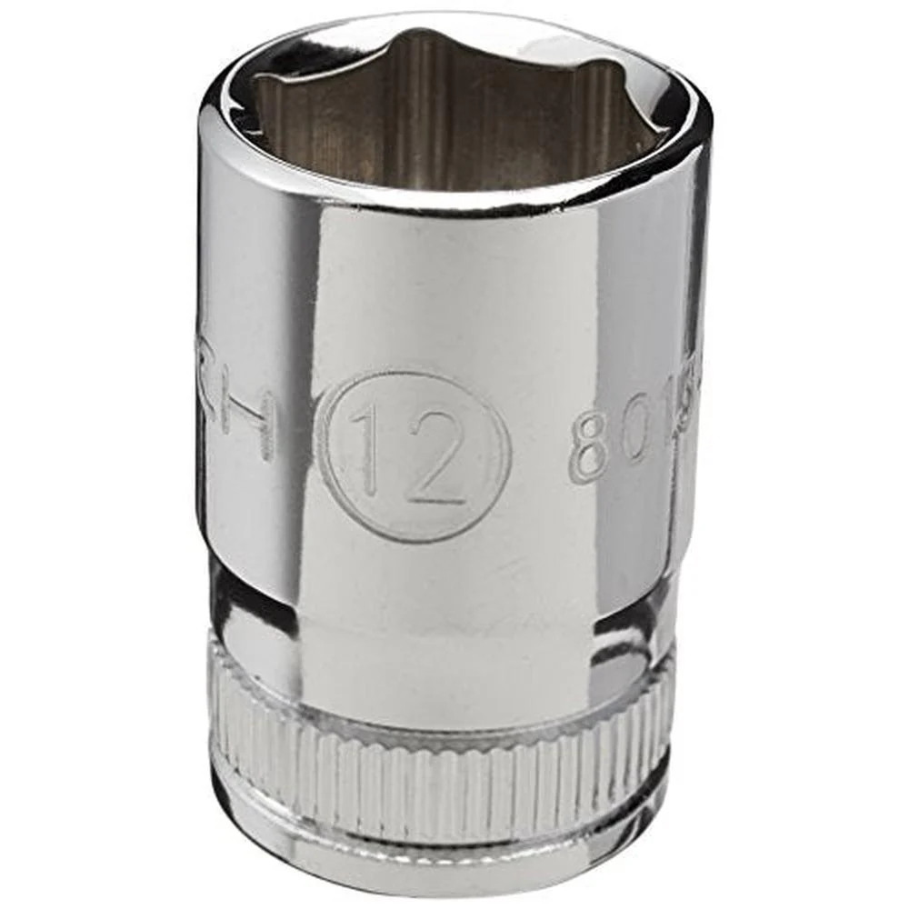 GearWrench 80134 1/4 Drive Standard Metric Socket 12Mm, 6 Point