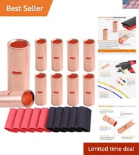 10PCS 4 Gauge Butt Connectors 4 AWG Non Insulated Butt Splice Connectors Unin...