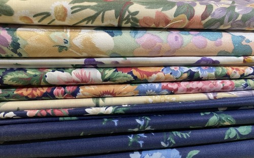 VTG Lot 5 Assorted Mills Creek~KESSLER For Concord Floral Polished Cotton CHINTZ