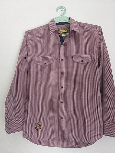 Men Porsche Design Shirt Red Cotton 36 / S / 44