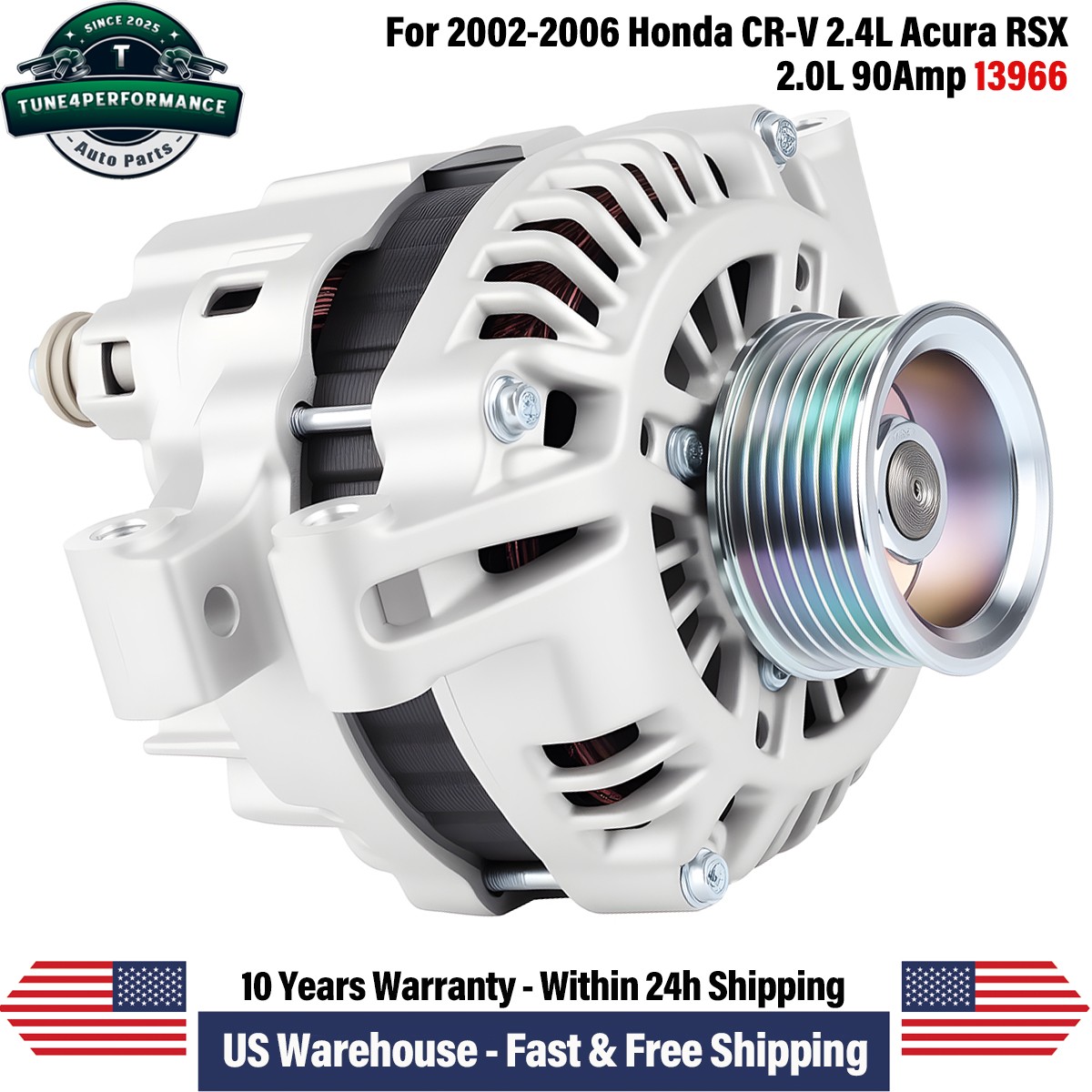 OEM Alternator For Honda CR-V 2.4L 2002-2006 Acura RSX 2.0L 90Amp 7 Groove#13966