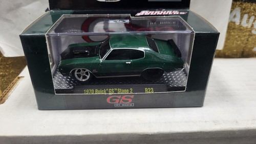 NIB 2022 1970 BUICK GS STAGE 2 GREEN GROUND POUNDERS M2 MACHINES 1/64 R23 22-02 - Bild 2 von 6