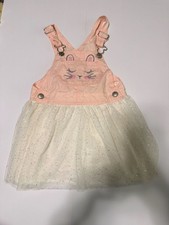 OshKosh B'gosh Pink Bunny Tulle Sparkle Overall Dress