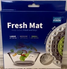 Grand Fusion Salad Vegetable Fruit Fresh & Dry Bowl Insert Silicon Mats 3 Pack