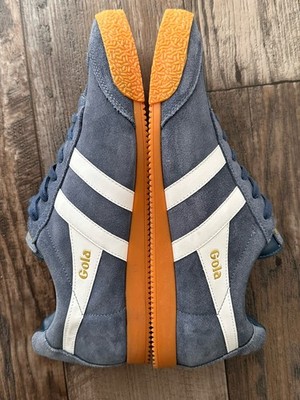 Gola Harrier Suede Sneakers Navy Blue White Gum Sole Men s Size 13 Casual Shoes 