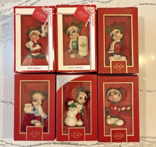 Lenox Disney Showcase Mickey Mouse Ornaments Annual 2019- 2024  Lot of 6 MIB