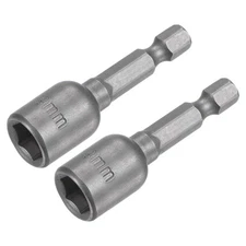 1/4" Quick-Change Hex Shank 9mm Magnetic Nut Driver Bit 1.89" 2Pcs