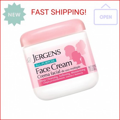 Jergens All Purpose Face Cream, 15 Ounce, Deep Cleansing Facial Cream, Makes Ski