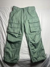 BDG Women's Size L Green 100 Cotton Y2K Cargo Baggy Wide Straight Pants 36 W