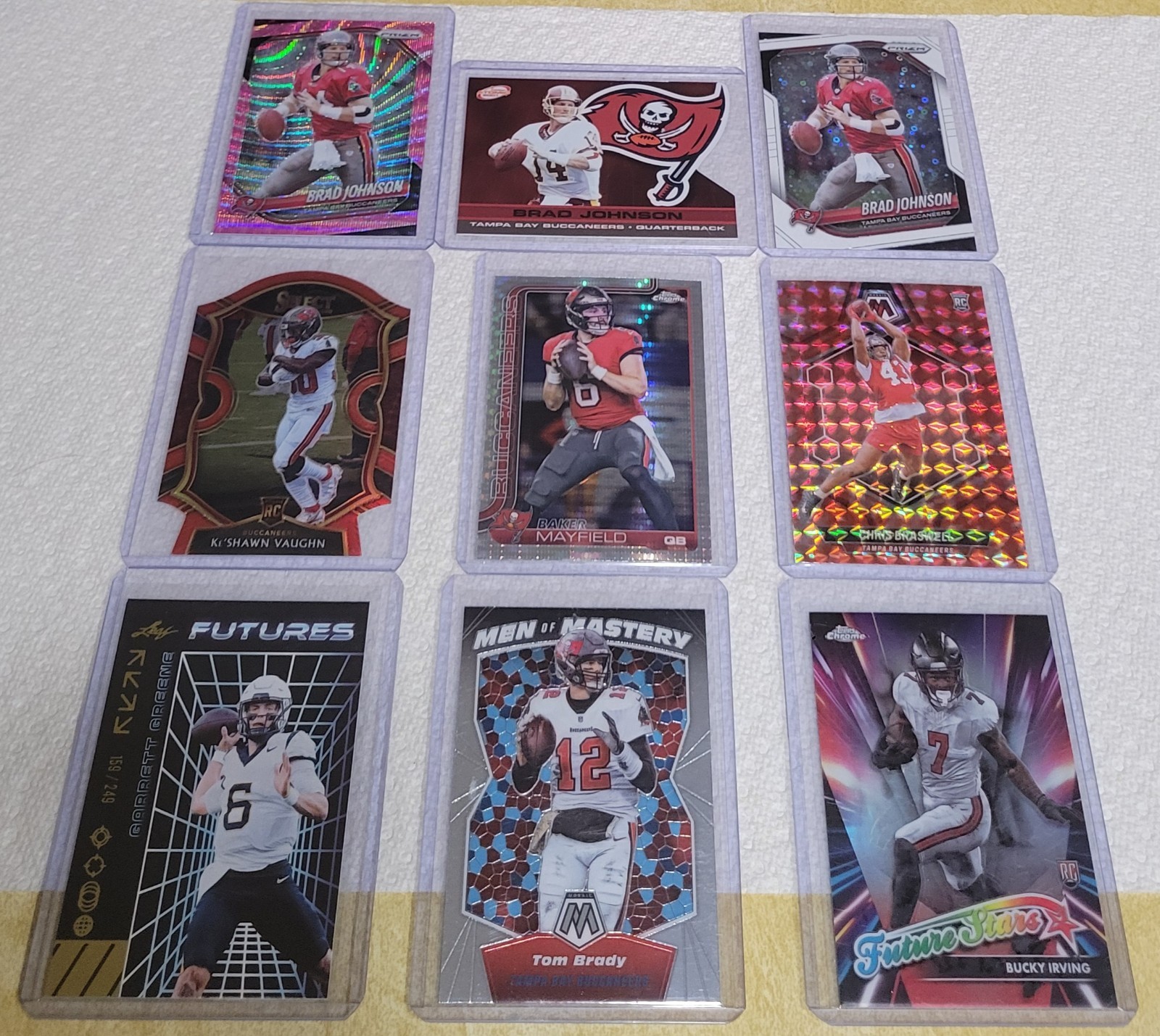 Baker Mayfield, Bucky Irving, Tom Brady, Buccaneers RC auto ref prizm SGC (39) view 5