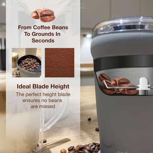 Andrew James Elektrische Kaffeemühle, Bohne, Nuss & Gewürze, leistungsstarker kompakter Kaffee - Bild 3 von 7