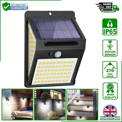 140 LED Outdoor Solar Lights PIR Motion Sensor Garden Flood Security Wall Lamp
