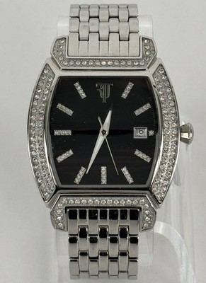 Timepieces by Randy Jackson 38mm Silver Tone Date Watch w/Bracelet & New Battery